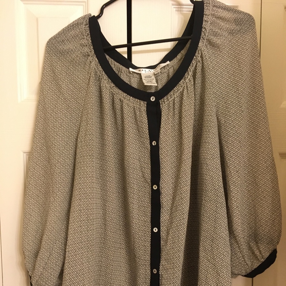 Max Studio 3/4 Sleeves Shear Top